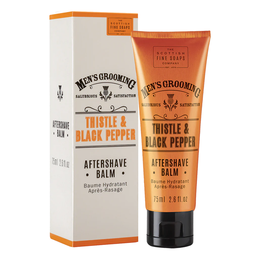 Thistle & Black Pepper balzamas po skutimosi, 75 ml The-Scottish-Fine-Soaps TIESIOG GRAŽI