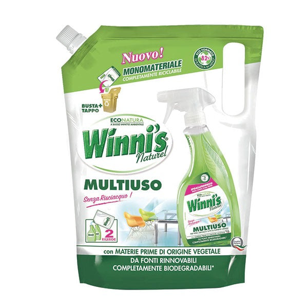 Ekologiškas kietų paviršių, langų ir stiklų valiklis WINNI'S 1000ml papildymas Winni's TIESIOG GRAŽI