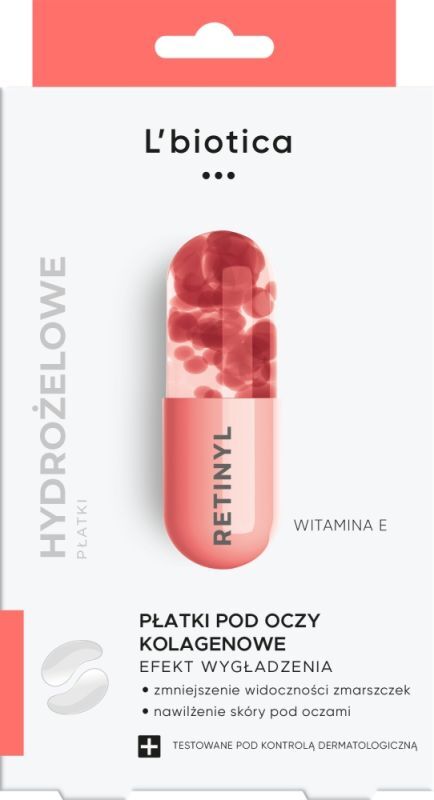 L‘BIOTICA hidrogelio-kolageno lapeliai-kaukė paakiams. Mažina raukšles (3x2 vnt) L'biotica TIESIOG GRAŽI