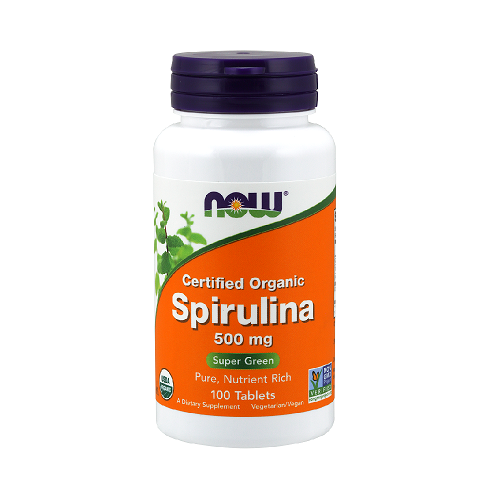 NOW Organic Spirulina 500mg 100 Tablets