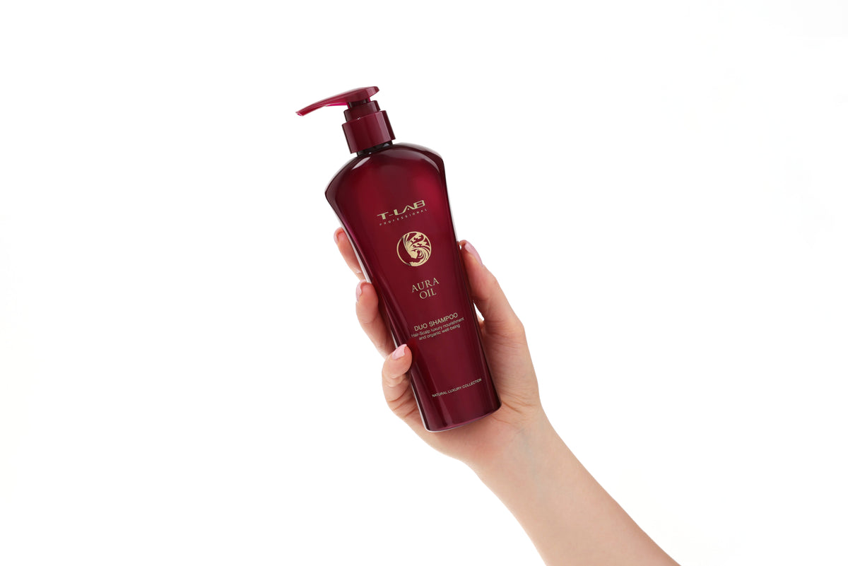 T-LAB Professional Aura Oil Duo Shampoo Šampūnas prabangiam plaukų švelnumui ir natūraliam grožiui