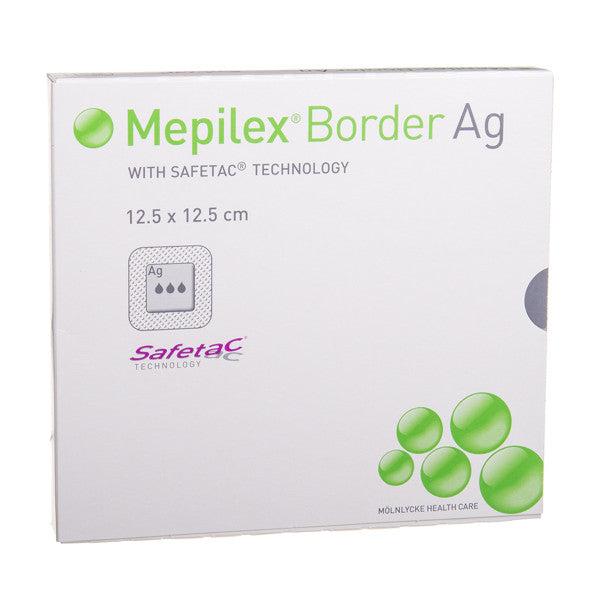 MEPILEX BORDER AG tvarstis 12,5 cm x 12,5 cm N5 Niromed TIESIOG GRAŽI