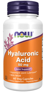 NOW Hyaluronic Acid 50mg+ MSM 60 kaps,