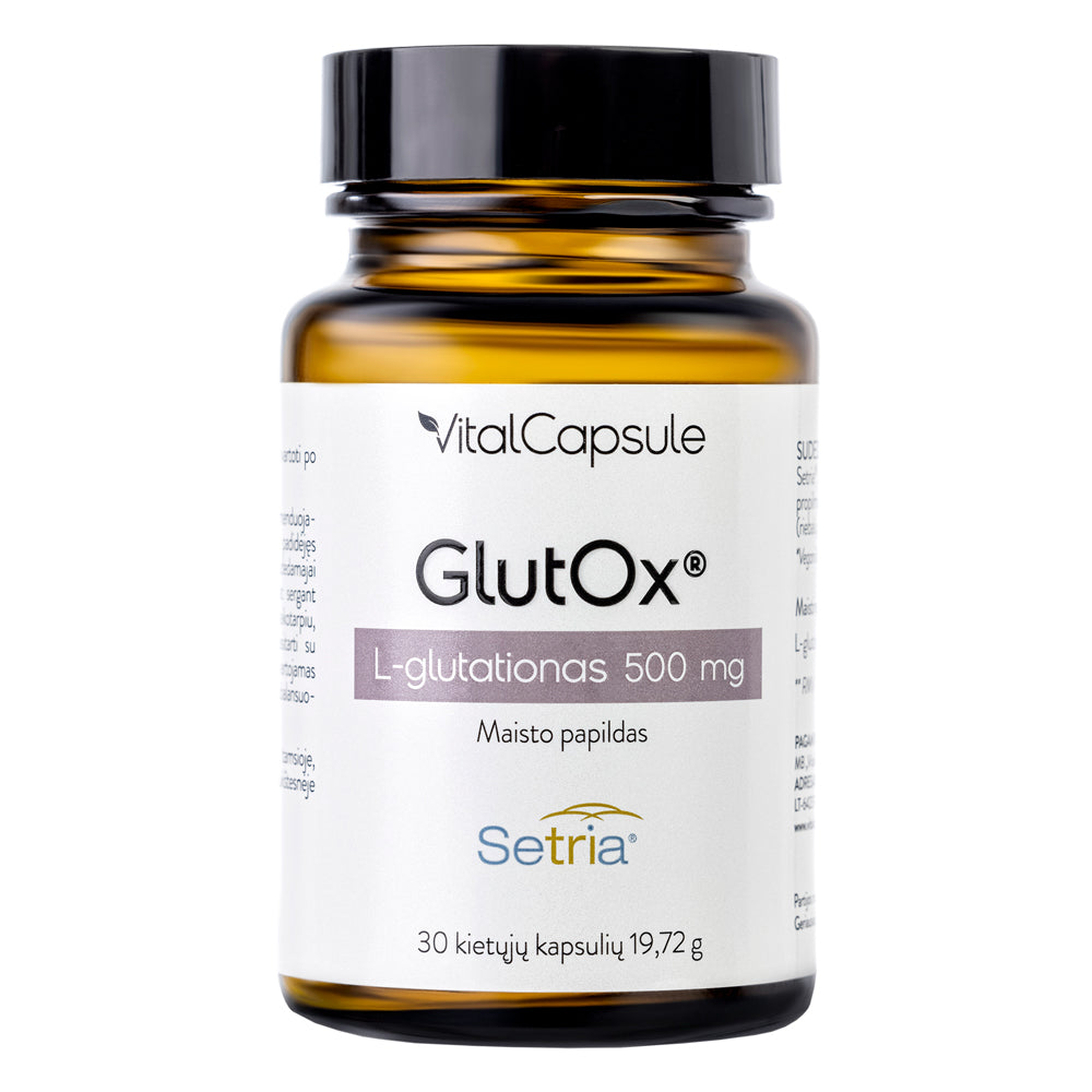 GlutOx® N30 maisto papildas L-glutationas 500 mg VitalCapsule TIESIOG GRAŽI