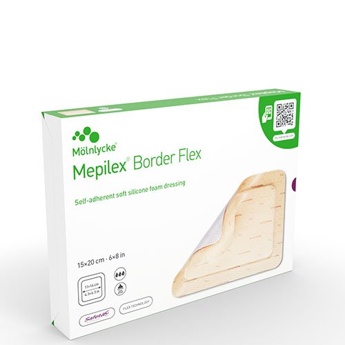 MEPILEX BORDER FLEX 15 cm x 20 cm N5 Niromed TIESIOG GRAŽI