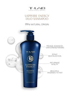 T-LAB Professional Sapphire Energy Duo Shampoo Šampūnas plaukų stiprinimui ir anti-senėjimo poveikis T-LAB Professional TIESIOG GRAŽI