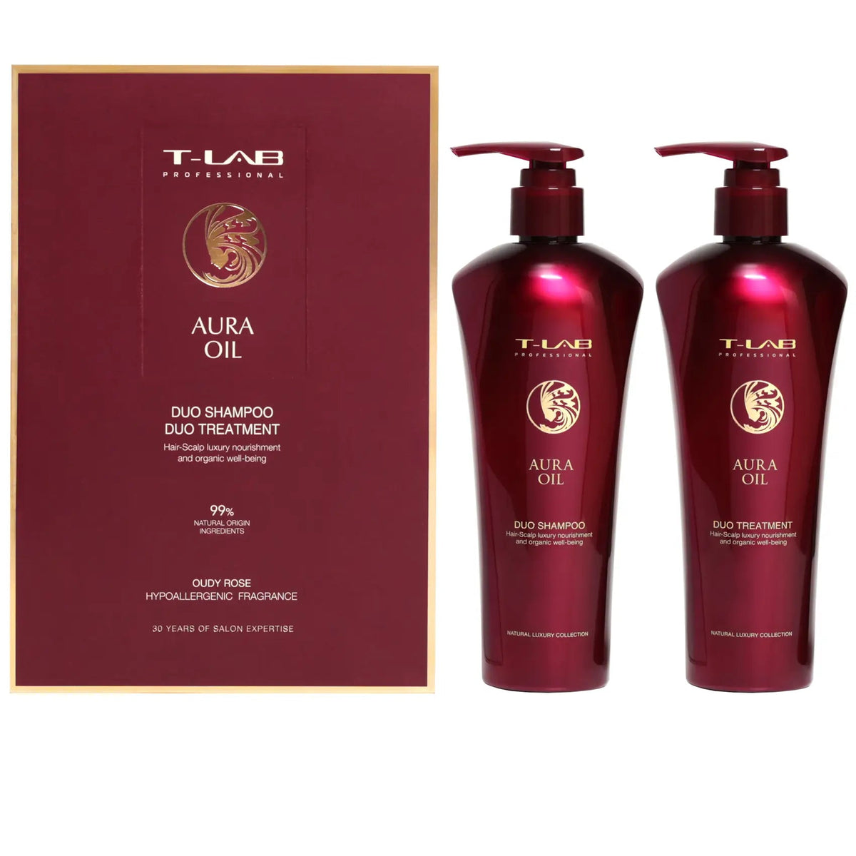 T-LAB Professional Aura Oil Duo šampūno ir kondicionieriaus rinkinys 300ml + 300ml T-LAB Professional TIESIOG GRAŽI