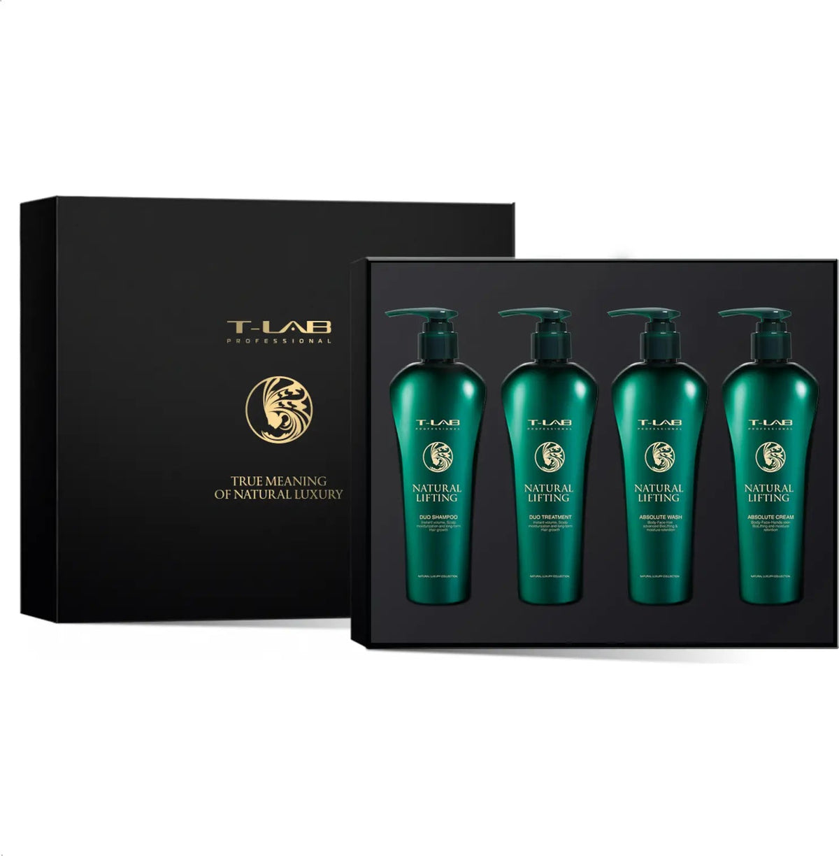 T-LAB Professional Natural Lifting Whole Body Set Rinkinys ploniems plaukams ir kūnui T-LAB Professional TIESIOG GRAŽI