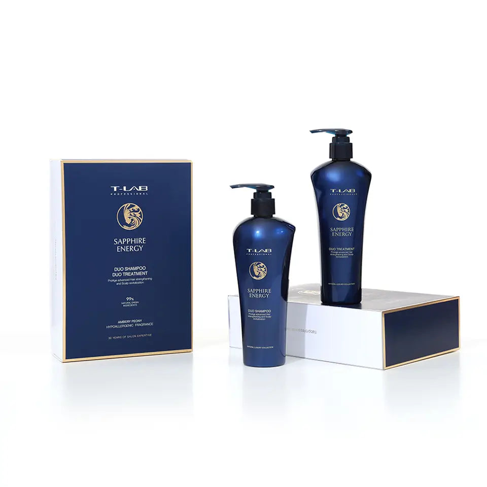 T-LAB Professional SAPPHIRE ENERGY šampūno ir kondicionieriaus rinkinys 300ml + 300ml T-LAB Professional TIESIOG GRAŽI
