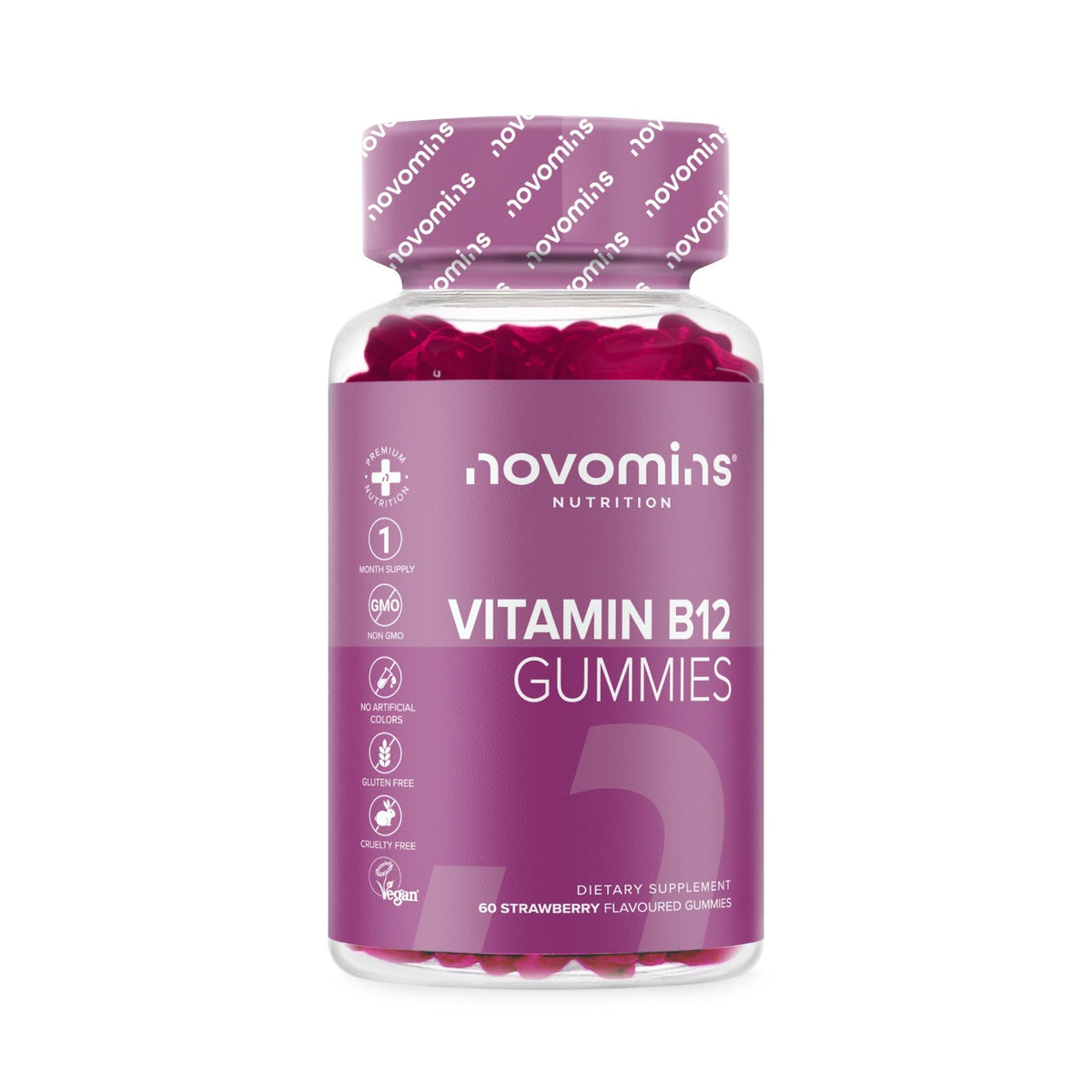 NOVOMINS, vitamin B12 gummies, 60 guminukų - TIESIOG GRAŽI